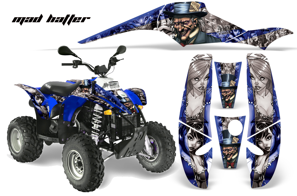 Polaris Scrambler 500 Trlblazer 350 Graphics MadHatter BlueSilverstripe